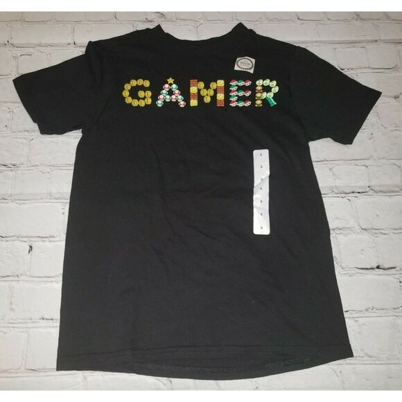 Mario Other - Nwt Super Mario Black Short-Sleeve T-Shirt Unisex Kids Small